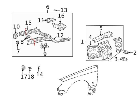 Structural Components & Rails for 2001 Lexus IS300 #0