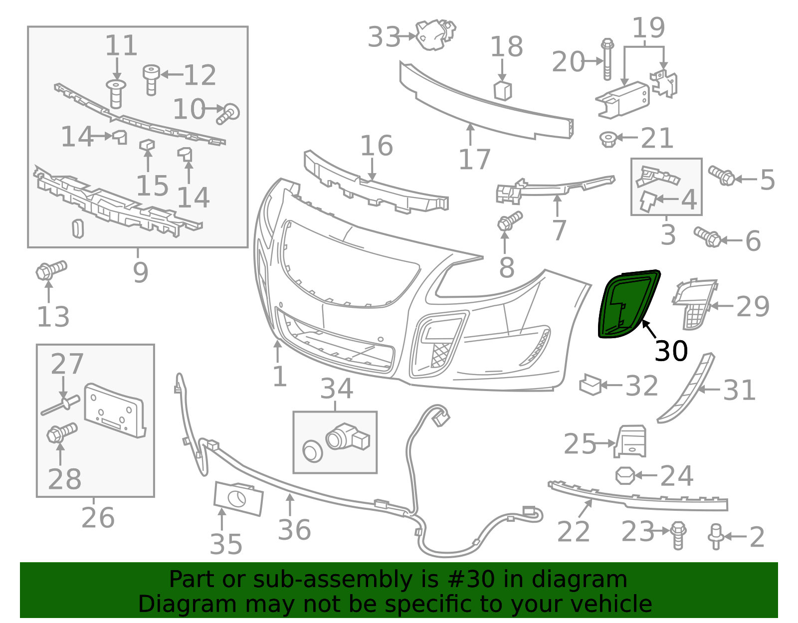 2012-2017 Buick Regal Passenger Side Front Bumper Fascia Outer Insert ...