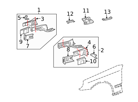 Structural Components & Rails for 2006 Mercedes-Benz CLK55 AMG #0