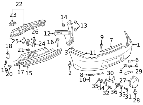 Bumper & Components - Rear for 1999 Porsche 911 #1