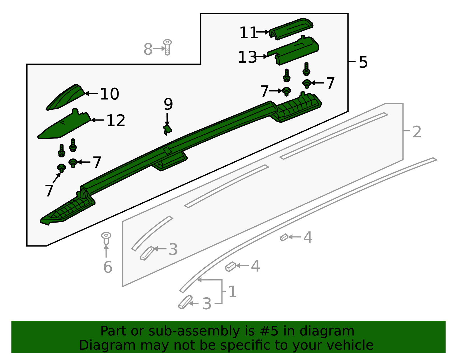 2019-2025 Honda Passport Roof Luggage Carrier Side Rail 75250-TGS-A01 ...