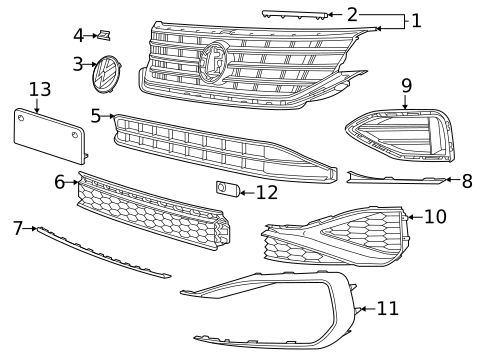 Grille & Components for 2022 Volkswagen Passat #0