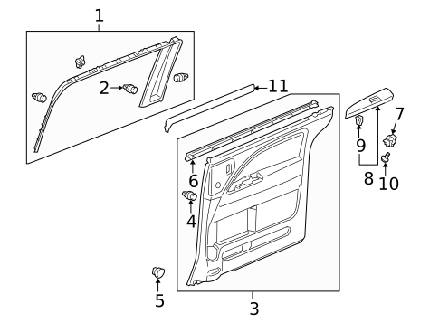 Interior Trim - Side Door for 2005 Honda Odyssey #1