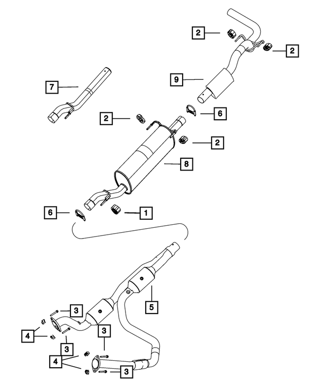 68265738AA - : Exhaust Pipe And Converter for Mopar Image