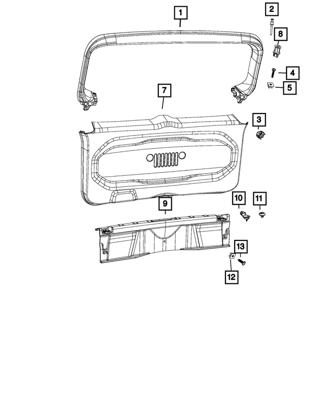 6NM38LXHAA - Interior Trim: Liftgate Scuff Plate for Mopar Image