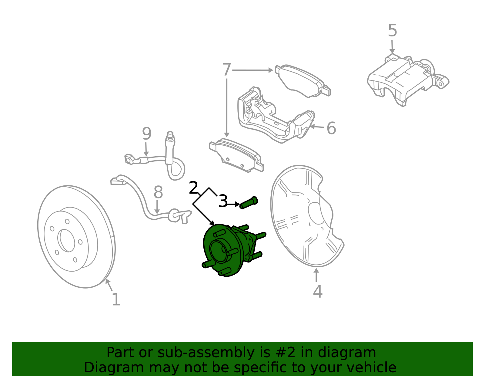 Rear Wheel Hub and Bearing Assembly with Wheel Studs 19206600 | OEM ...