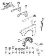 5112925AE - Body Sheet Metal Except Doors: Blocker Foam, Left for Mopar Image