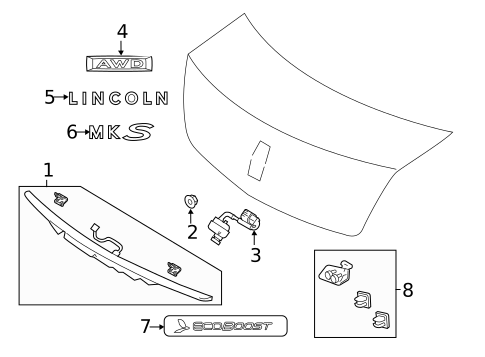 Exterior Trim - Trunk for 2015 Lincoln MKS #1