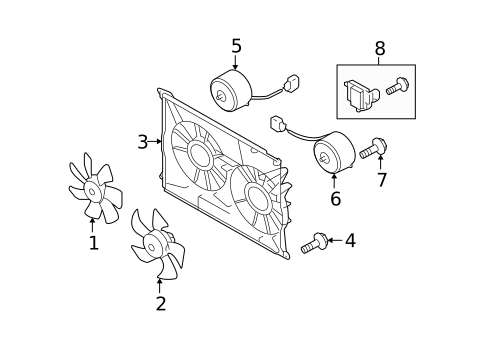 Cooling Fan for 2012 Subaru Tribeca #0