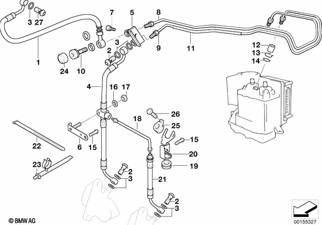 34327651646 - : Brake Hose for BMW-Motorrad Image