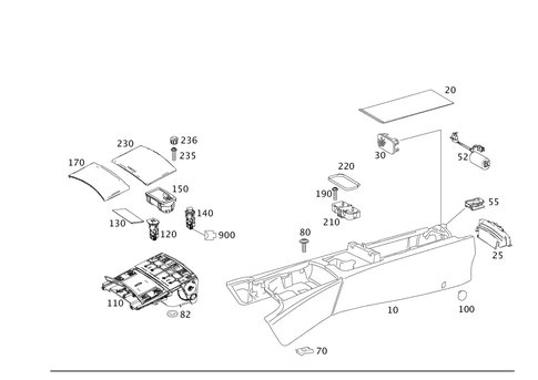 Housing with Tray for 1999 Mercedes-Benz S500 #0