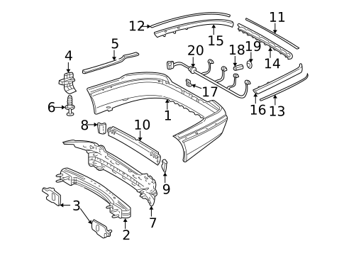 Bumper & Components - Rear for 2004 Mercedes-Benz CL55 AMG #0