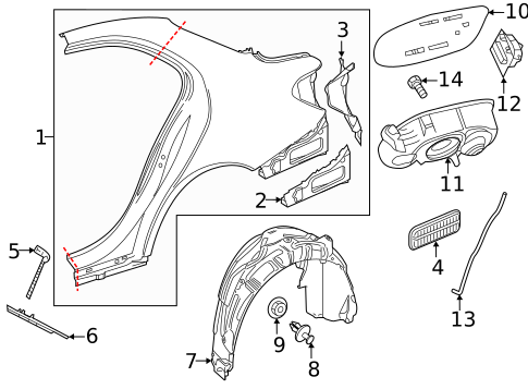 Quarter Panel & Components for 2021 Mercedes-Benz E350 #0