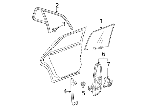 Glass - Rear Door for 2009 Cadillac DTS #0