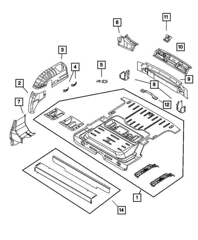 5017436AB - Body Sheet Metal Except Doors: Wheel House Extension, Right for Mopar Image
