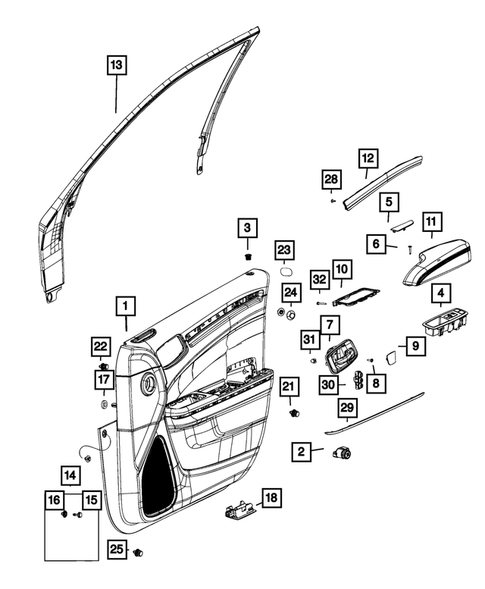 Door Trim Panels-Front and Rear for 2013 Chrysler 300 #0