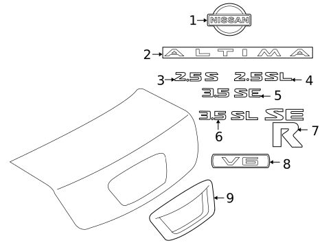Exterior Trim - Trunk for 2004 Nissan Altima #0