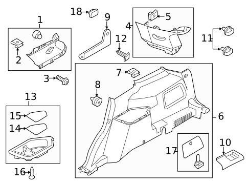 Interior Trim - Quarter Panels for 2016 Ford Police Interceptor Utility #1