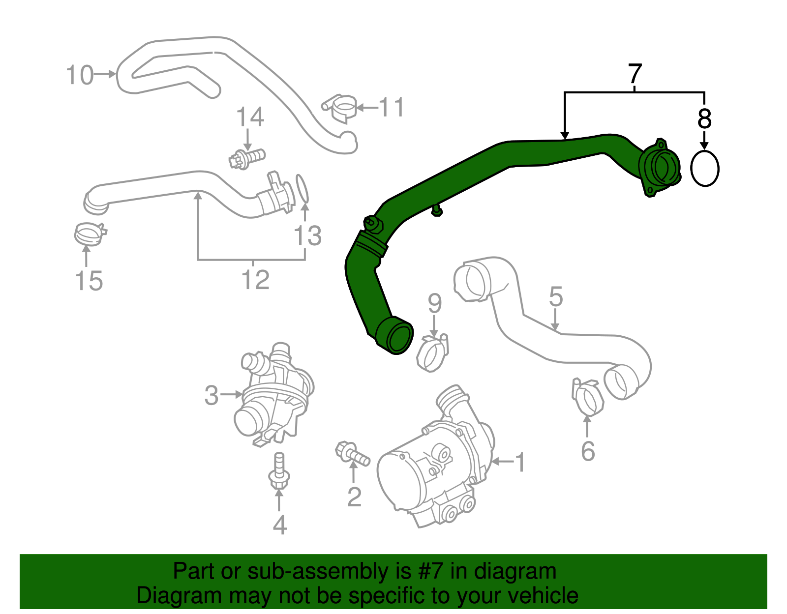 11537585023 - 2011-2014 BMW Engine Coolant Hose (11-53-7-585