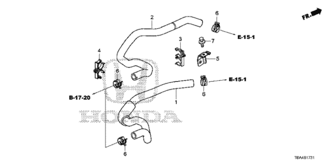 Water Hose (2.0L) for 2016 Honda Civic #0
