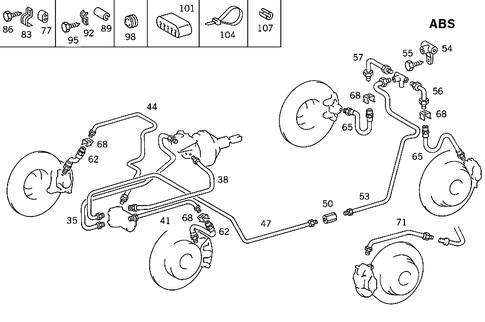 Brake Lines for 1988 Mercedes-Benz 560SEC #0