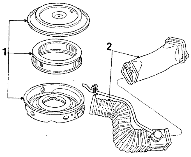 E4TZ9600L - Engine: Air Cleaner Assembly for Ford: E-150 Econoline, E-150 Econoline Club Wagon, E-250 Econoline, E-250 Econoline Club Wagon, E-350 Econoline, E-350 Econoline Club Wagon Image