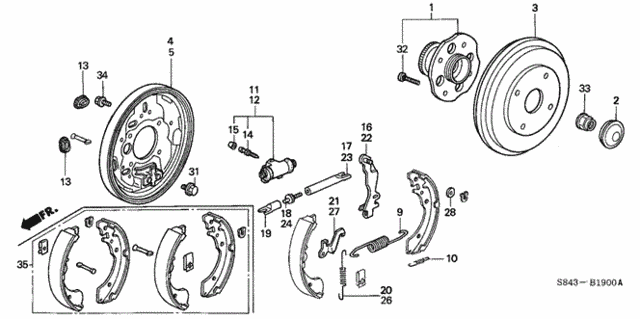 Rear Brake (Drum) (1) for 2001 Honda Accord #0