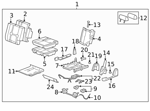 Rear Seat Components for 2012 Cadillac Escalade #5