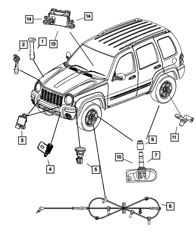 52128694AE - Electrical: Anti-lock Brakes Sensor, Right for Mopar Image