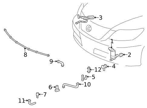Washer Components for 2008 Lexus LS600h #0