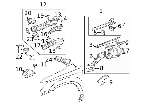 Structural Components & Rails for 2004 Lexus RX330 #0