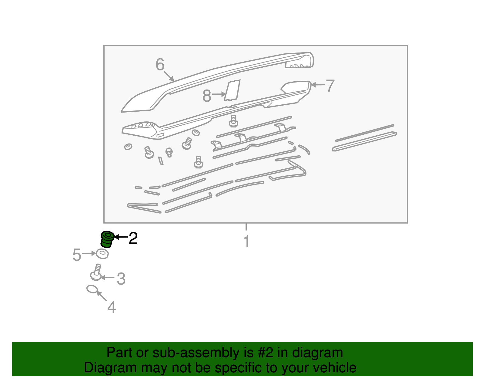 Spoiler Assembly Grommet - Nissan (U0GRM-1A001)