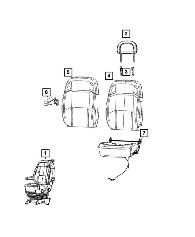 7DR27LXBAB - Interior Trim: Front Headrest for Mopar Image image