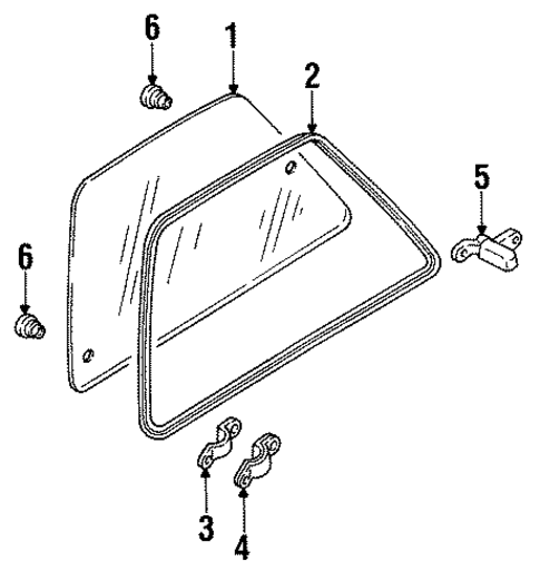 Glass & Hardware for 1990 Ford Festiva #0