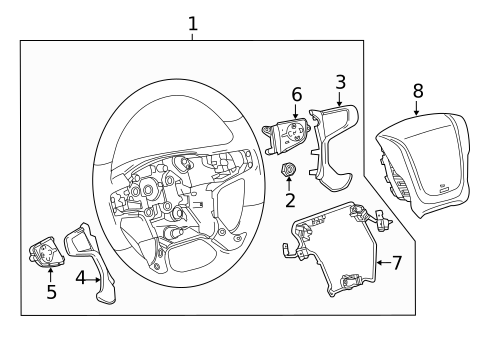 Steering Wheel & Trim for 2019 Chevrolet Silverado 1500 LD #1