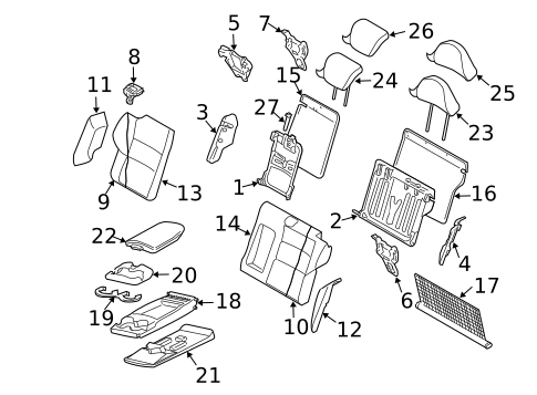 Rear Seat Components for 2008 Volvo V50 #0