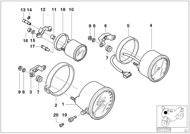 62112306730 - Instruments: Speedometer Damper Ring -  for BMW-Motorrad Image