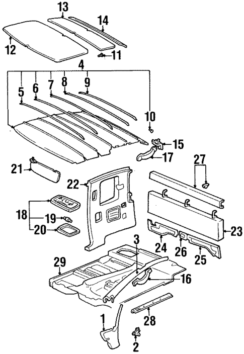 Interior Trim - Cab for 1996 Toyota T100 #0