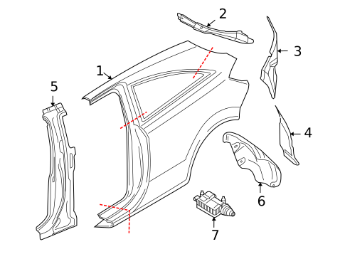 Quarter Panel & Components for 2008 Saturn Astra #0