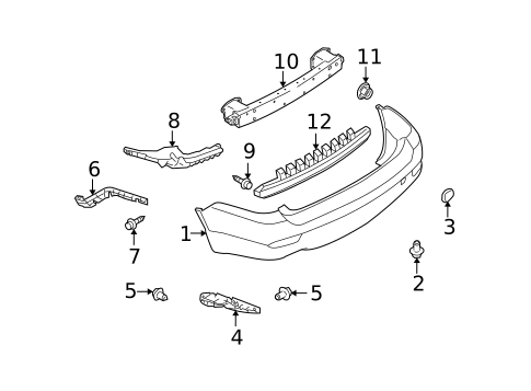 Bumper & Components - Rear for 2013 Subaru Tribeca #0