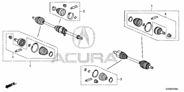 Front Driveshaft Set Short Parts (1) for 2014 Acura MDX #0