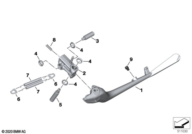 46531541317 - Frame and Mounting Parts: Side Stand - Black for BMW-Motorrad Image