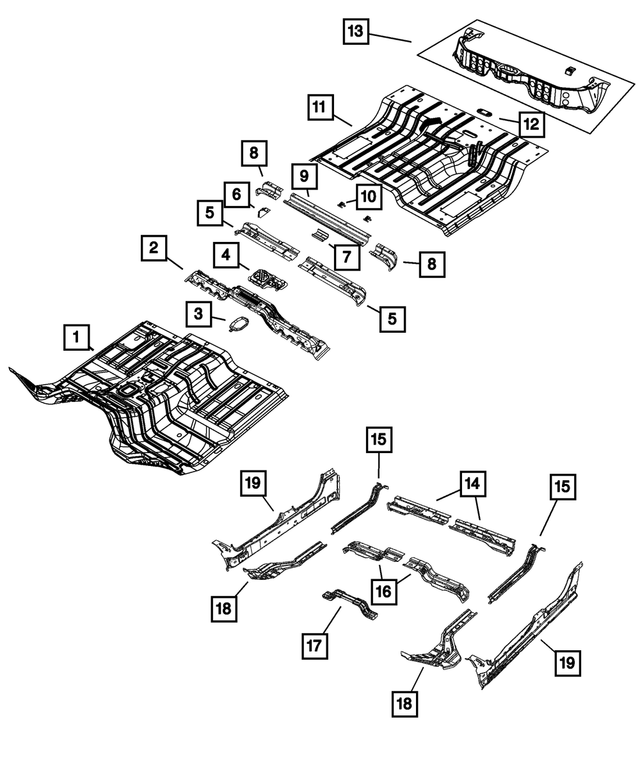 55276223AA - Body Sheet Metal Except Doors: Tapping Plate for Mopar Image