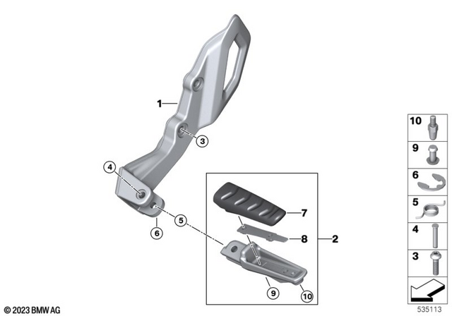 46717107757 - Frame and Mounting Parts: Foot Peg Plate Left -  for BMW-Motorrad Image image