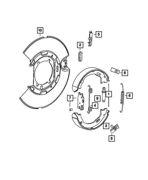 Parking Brake Lever, Cables, and Rear Disc Park Brake Assembly for 2014 Dodge Challenger #1