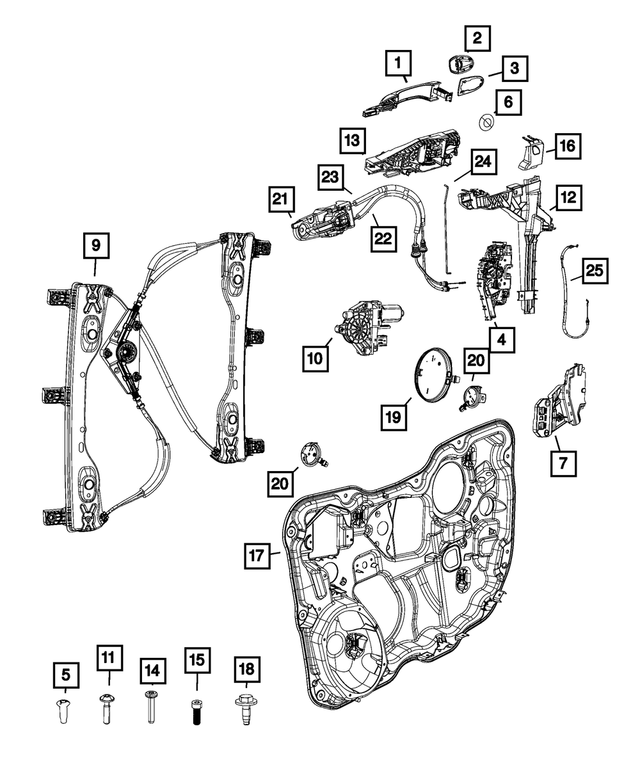 1SZ26PDNAH - Doors, Door Mirrors and Related Parts: Exterior Door Handle, Right for Mopar Image