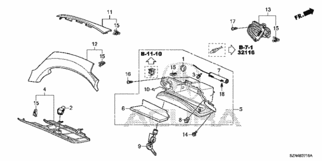 Instrument Panel Garnish (Passenger Side) for 2011 Acura ZDX #0