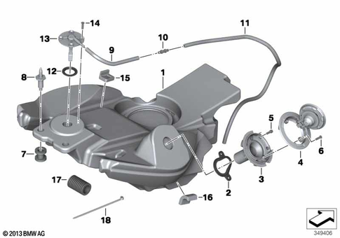 Fuel Container with Filler Pipe for 2017 BMW-Motorrad F 800 R #0