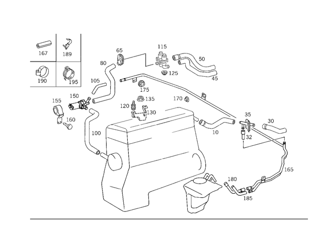 2028321594 - Heating and Ventilation: Hose for Mercedes-Benz: C220, C230, C280, C43 AMG Image image