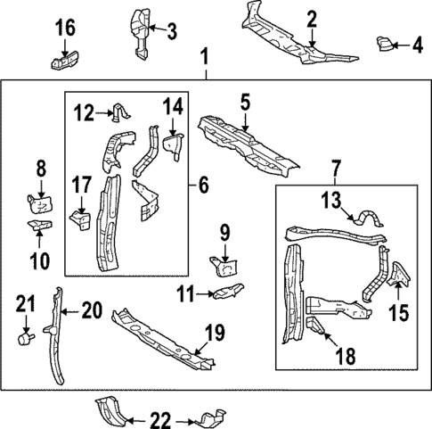 Radiator Support for 2009 Toyota Highlander #0